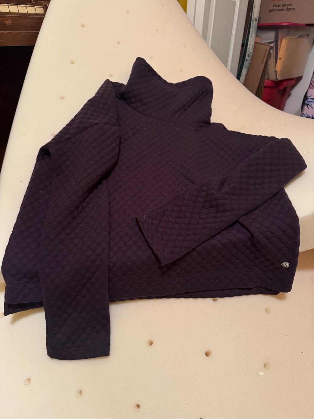 Apana Women’s Purple Cowl Neck Pullover Sweatshirt Long Sleeve Size M